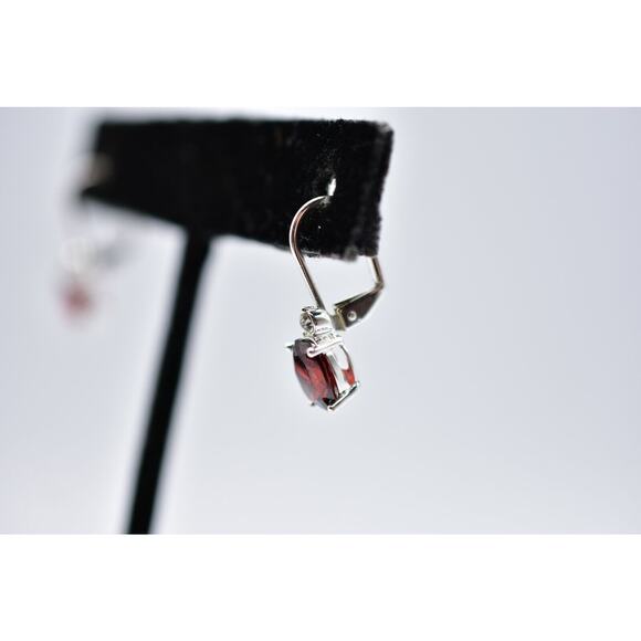 NVC Signed Dangle Earrings Rhinestone Crystal Red Silver Sparkling Elegant Bin5 - Picture 5 of 12